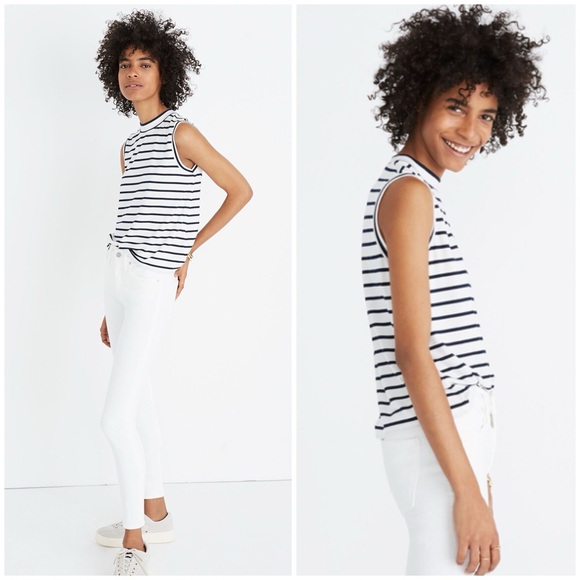 Madewell Mock Neck Striped Tank XXS - Picture 2 of 12